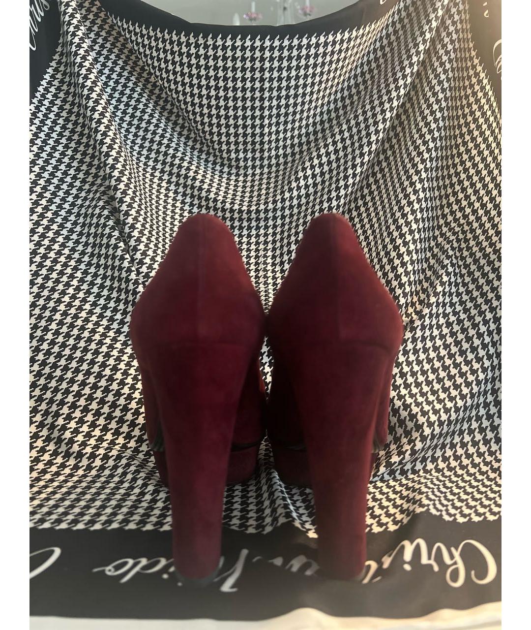 PRADA Бордовые замшевые туфли, фото 4