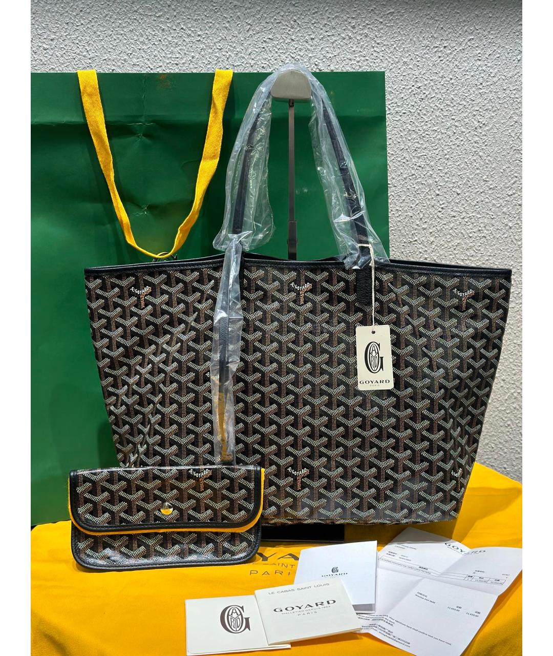 GOYARD Черная кожаная сумка через плечо, фото 10