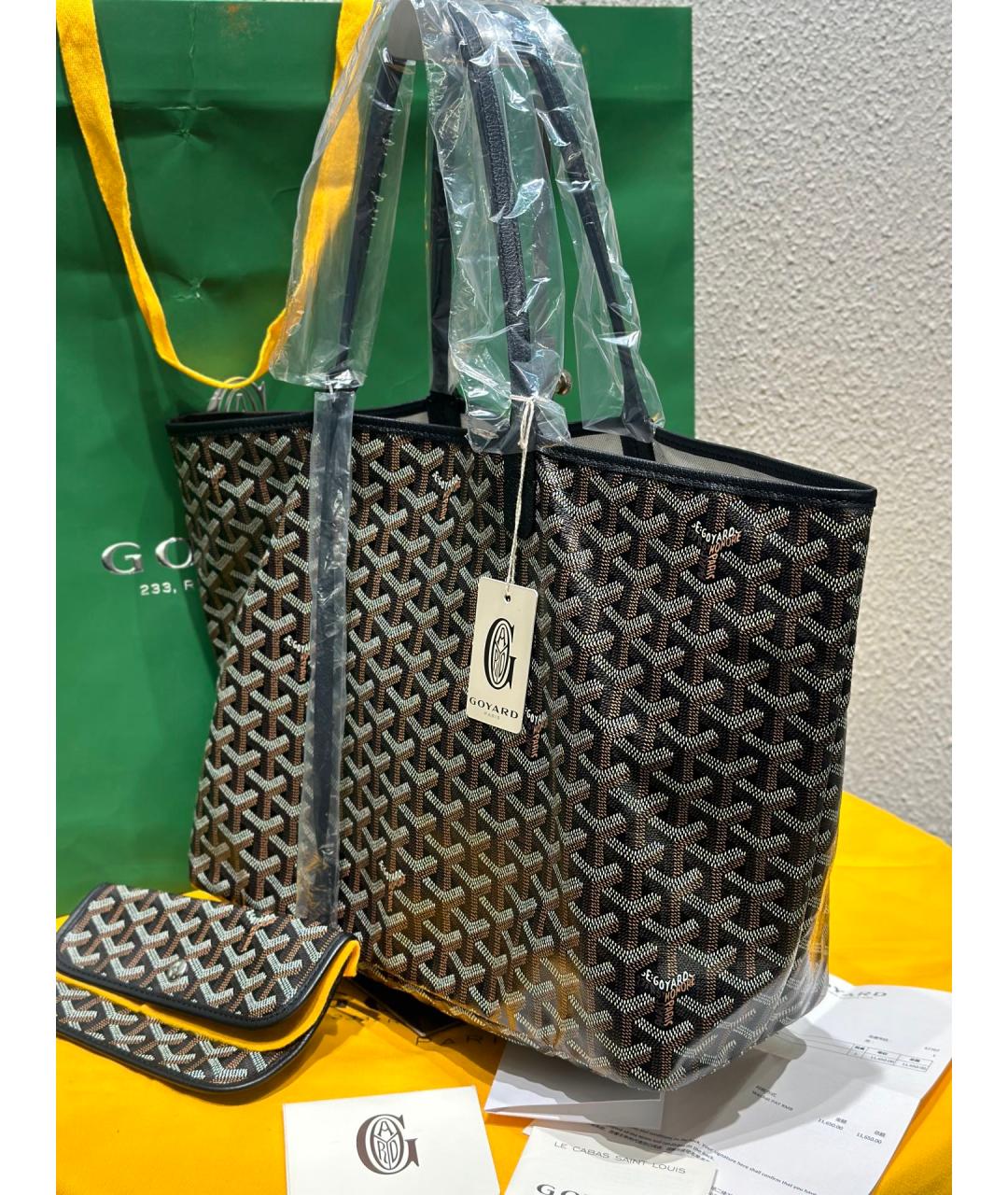 GOYARD Черная кожаная сумка через плечо, фото 4