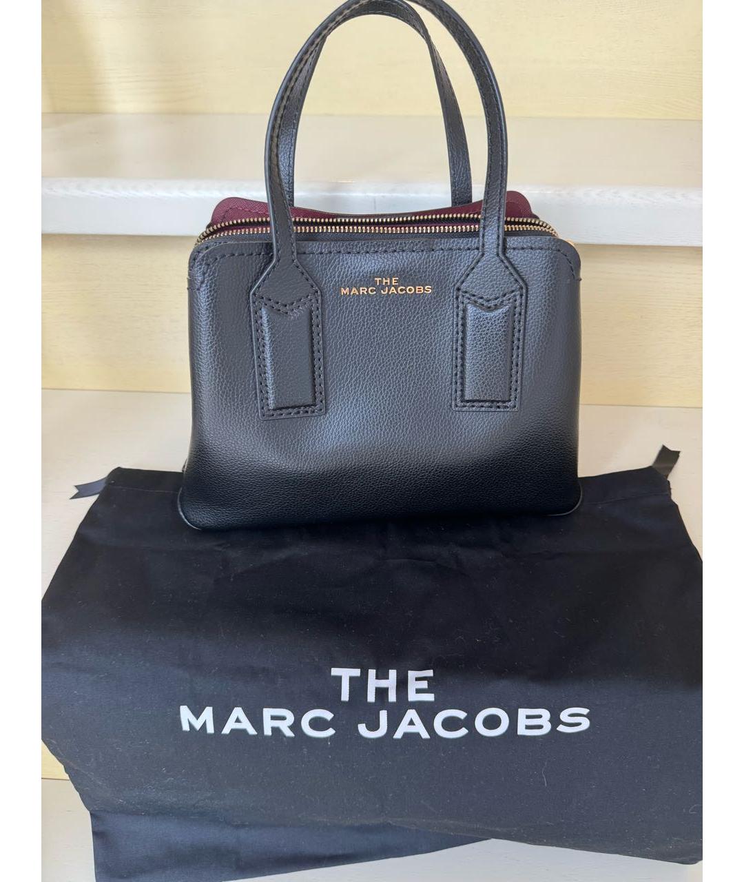 MARC JACOBS Черная кожаная сумка с короткими ручками, фото 4