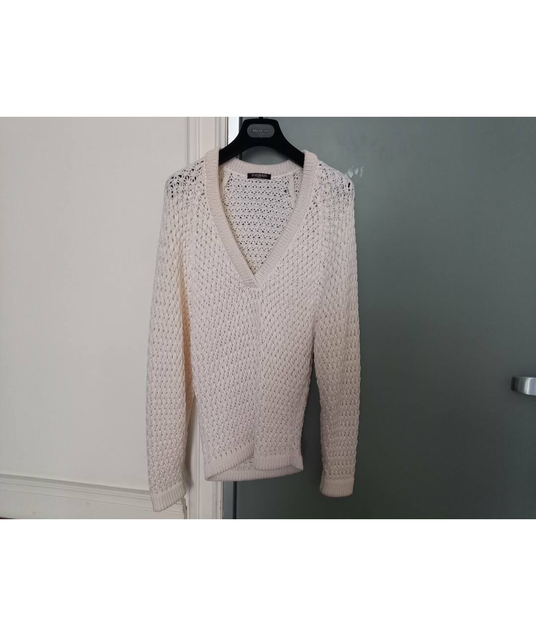 BALMAIN Белый полиамидовый джемпер / свитер, фото 6