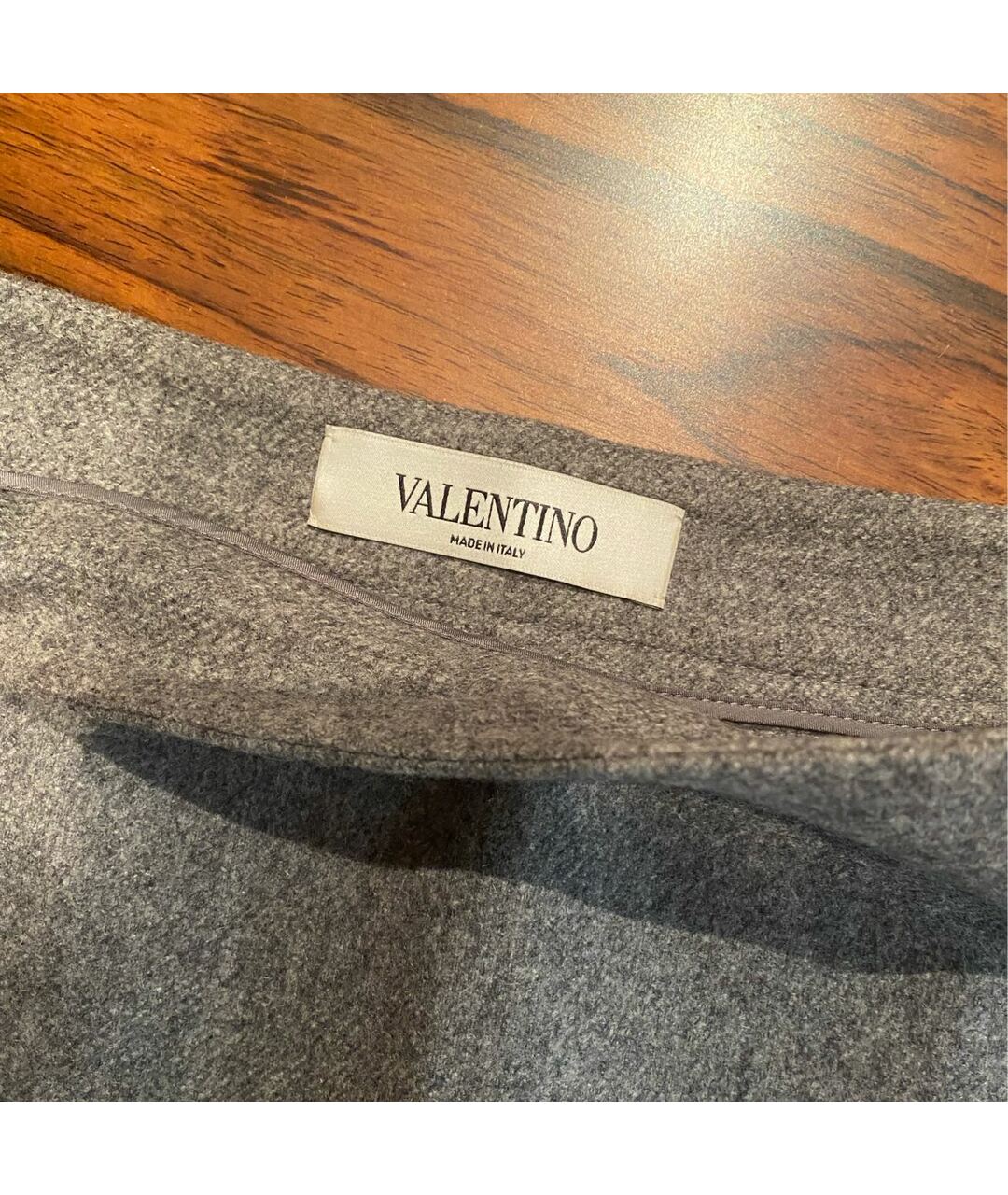 VALENTINO Серая шерстяная юбка мини, фото 2