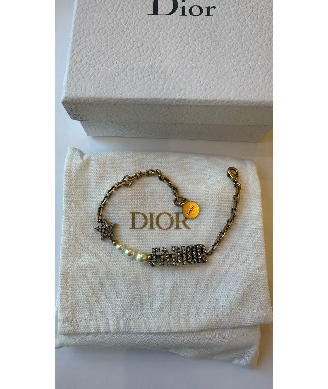 CHRISTIAN DIOR Золотой металлический браслет, фото 4