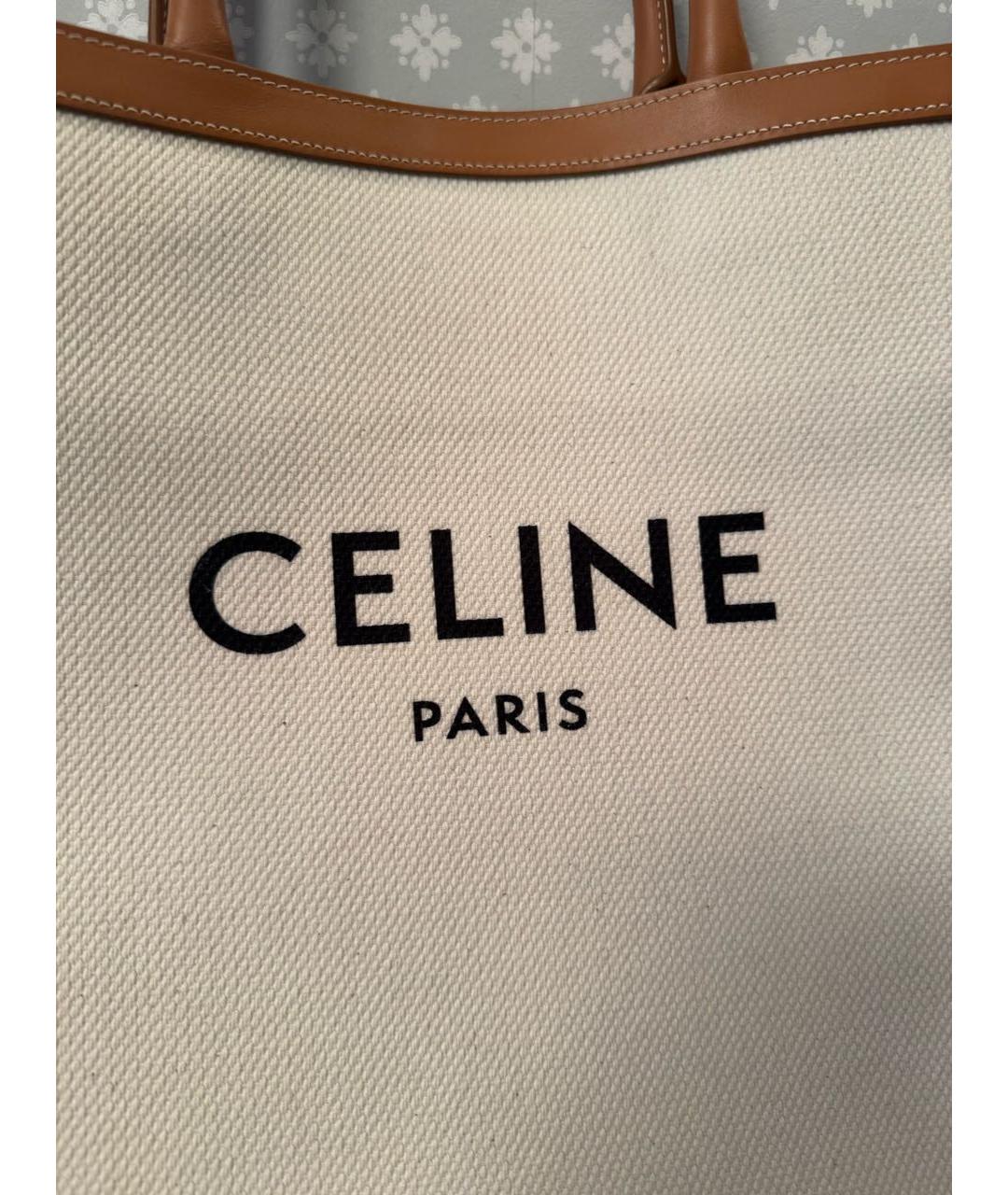 CELINE Бежевая кожаная сумка тоут, фото 2