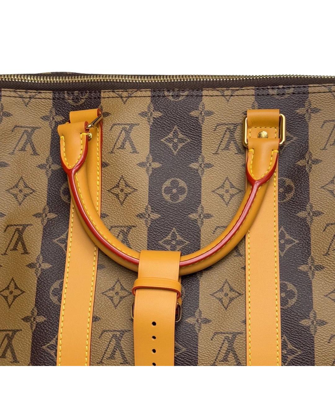 LOUIS VUITTON Бежевая кожаная дорожная/спортивная сумка, фото 7