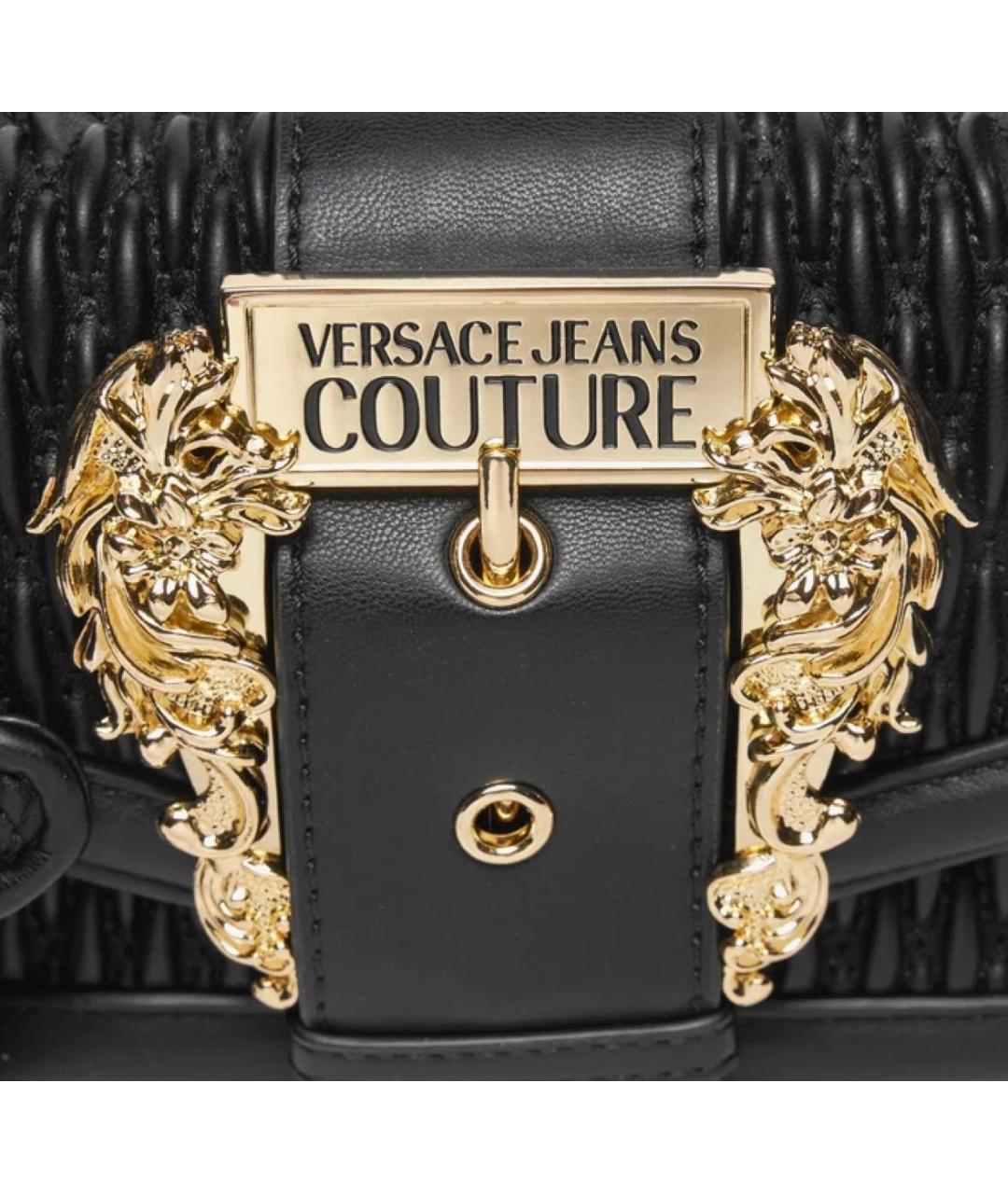 VERSACE JEANS COUTURE Черная сумка через плечо из искусственной кожи, фото 3