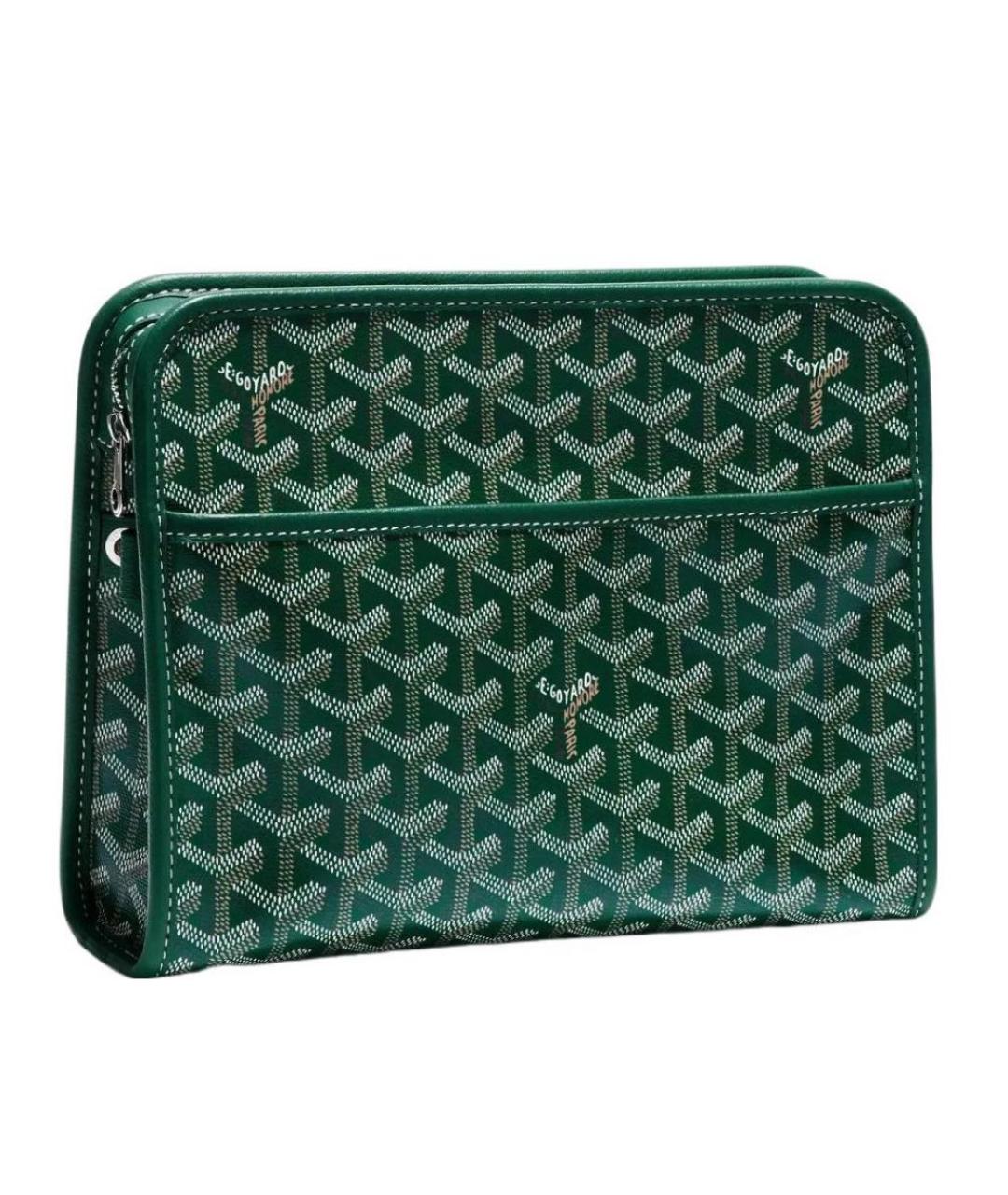 GOYARD Зеленая кожаная барсетка, фото 5