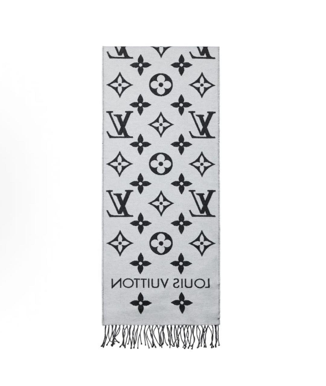 LOUIS VUITTON Черный шерстяной шарф, фото 2