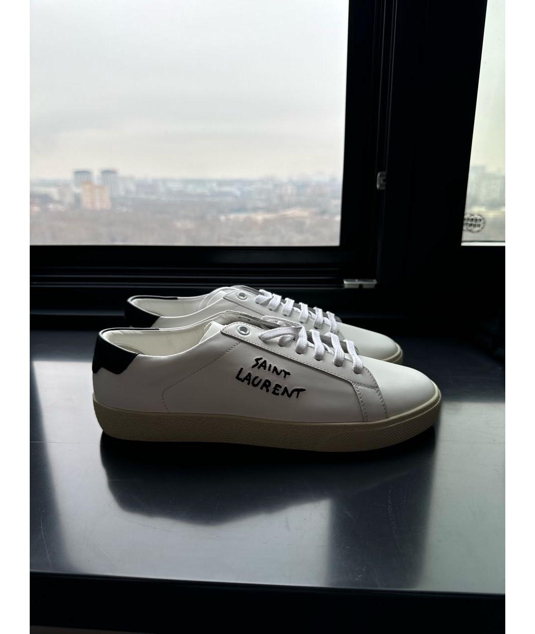 SAINT LAURENT Белые кожаные кеды, фото 5