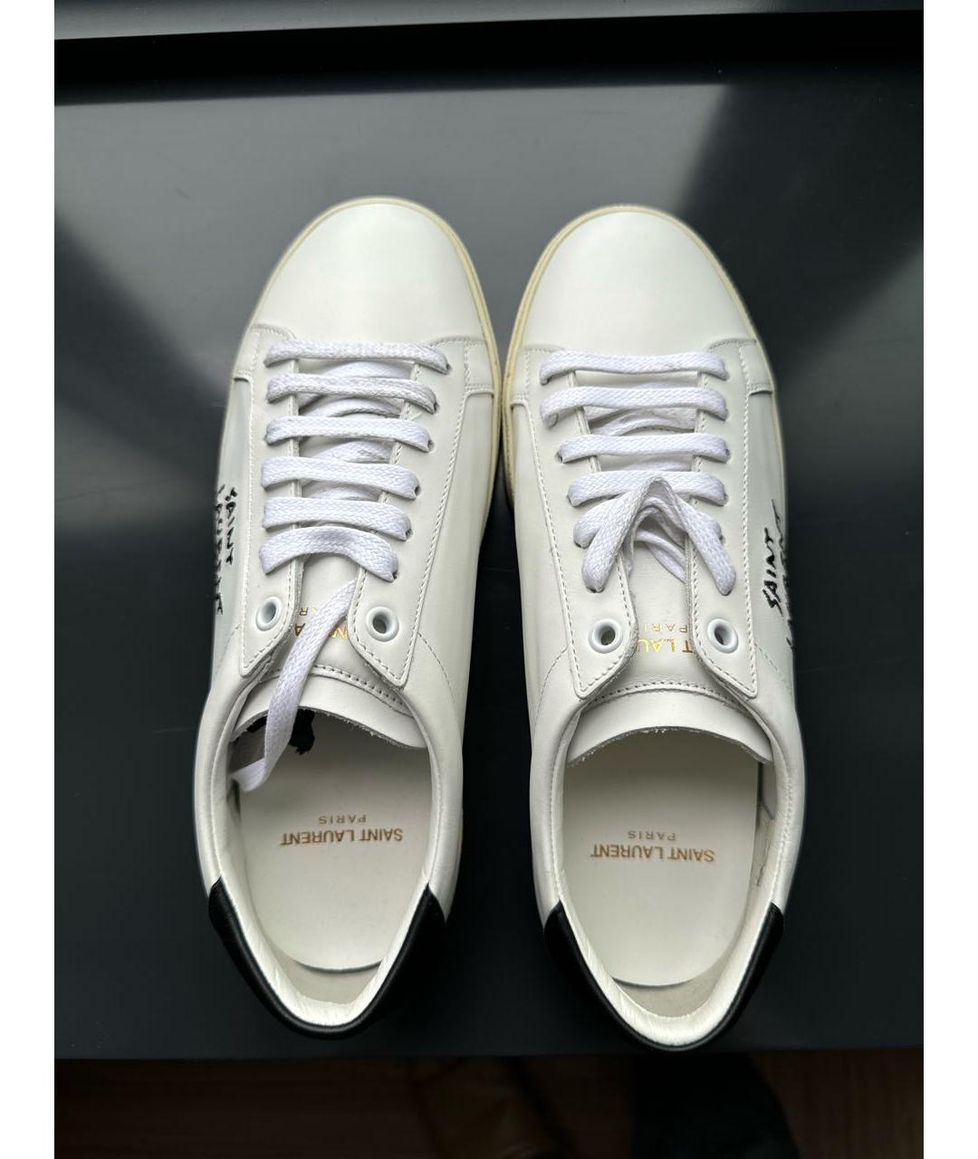 SAINT LAURENT Белые кожаные кеды, фото 3