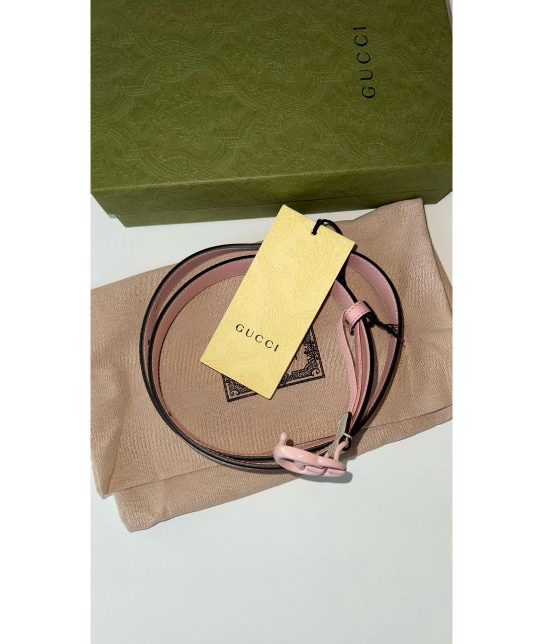 GUCCI Серый кожаный ремень, фото 4