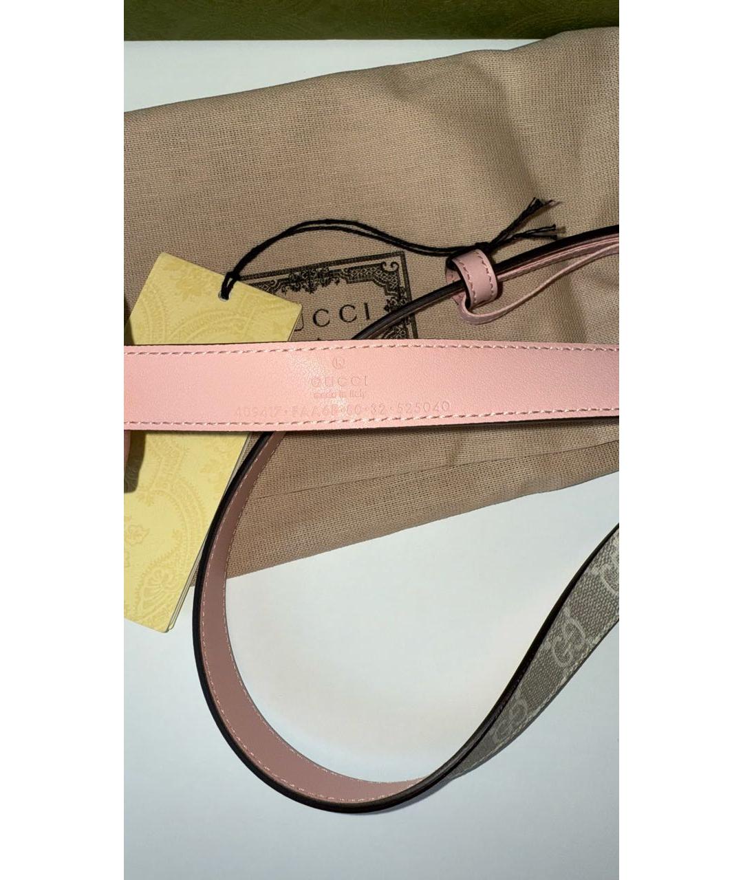 GUCCI Серый кожаный ремень, фото 3