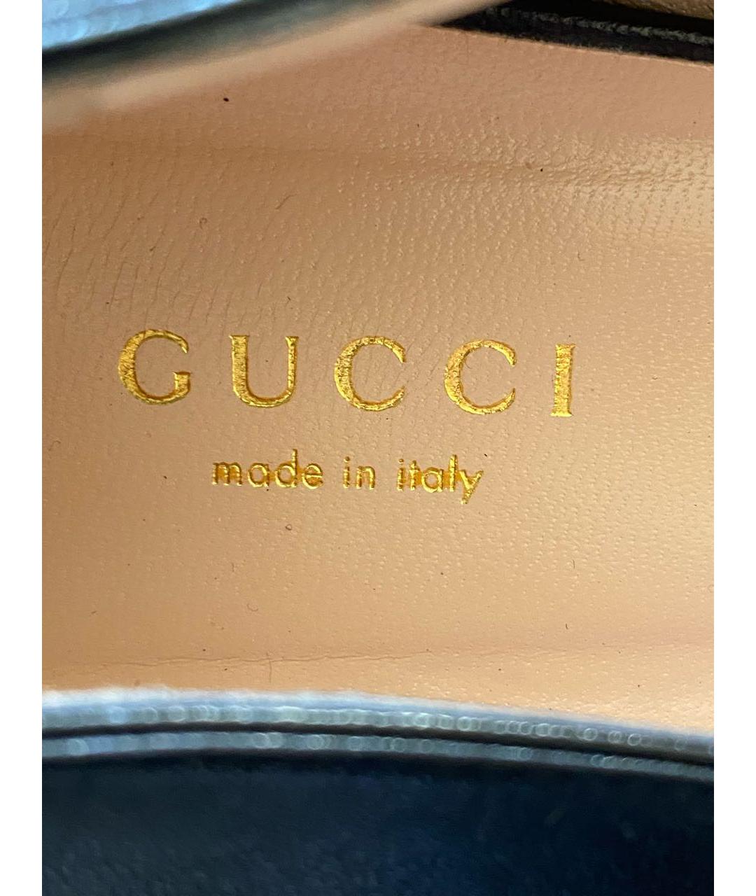 GUCCI Черные кожаные туфли, фото 5