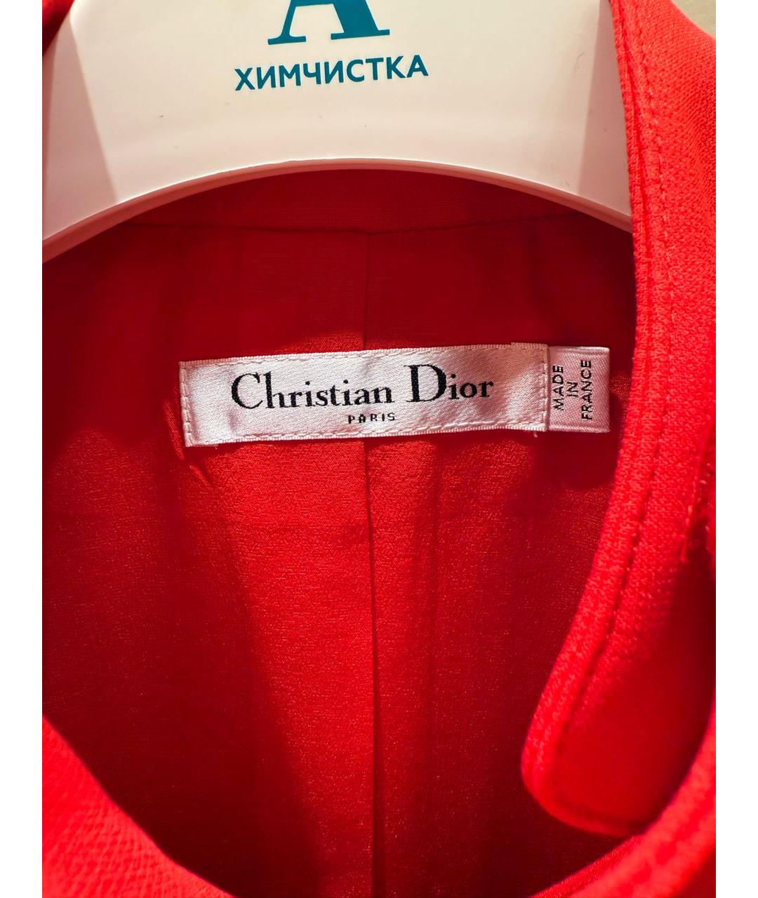 CHRISTIAN DIOR Красное шерстяное повседневное платье, фото 4