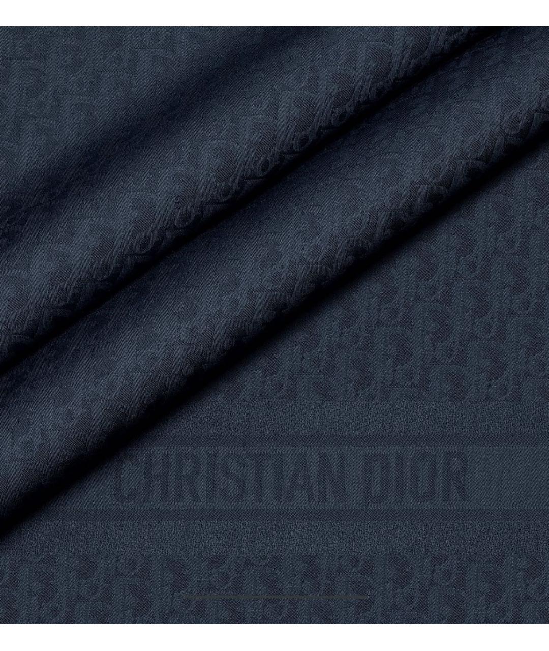 CHRISTIAN DIOR Темно-синий кашемировый шарф, фото 7