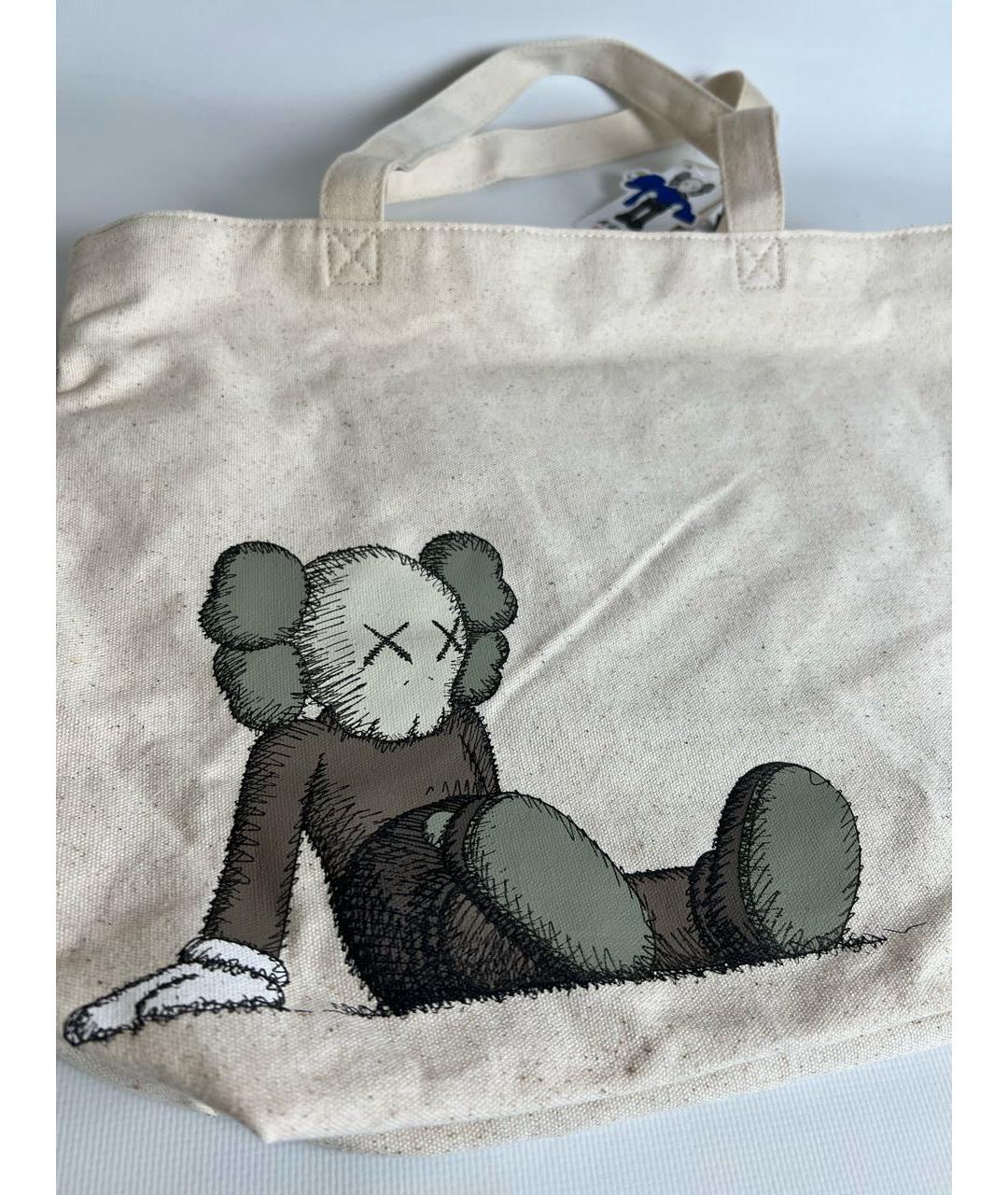 KAWS Белая сумка тоут, фото 4