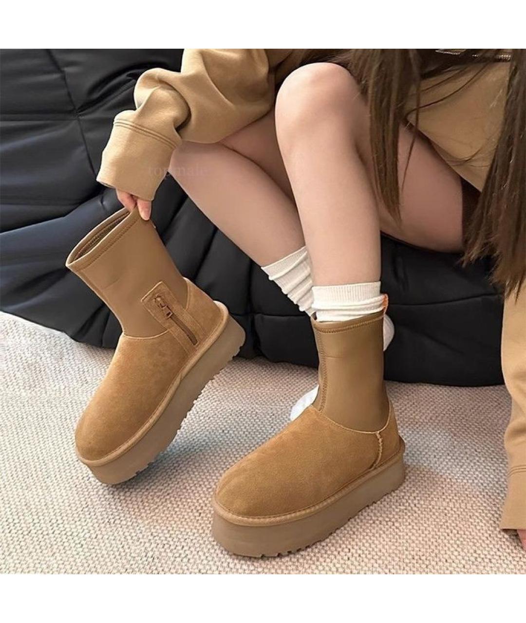 UGG AUSTRALIA Коричневые замшевые ботинки, фото 9