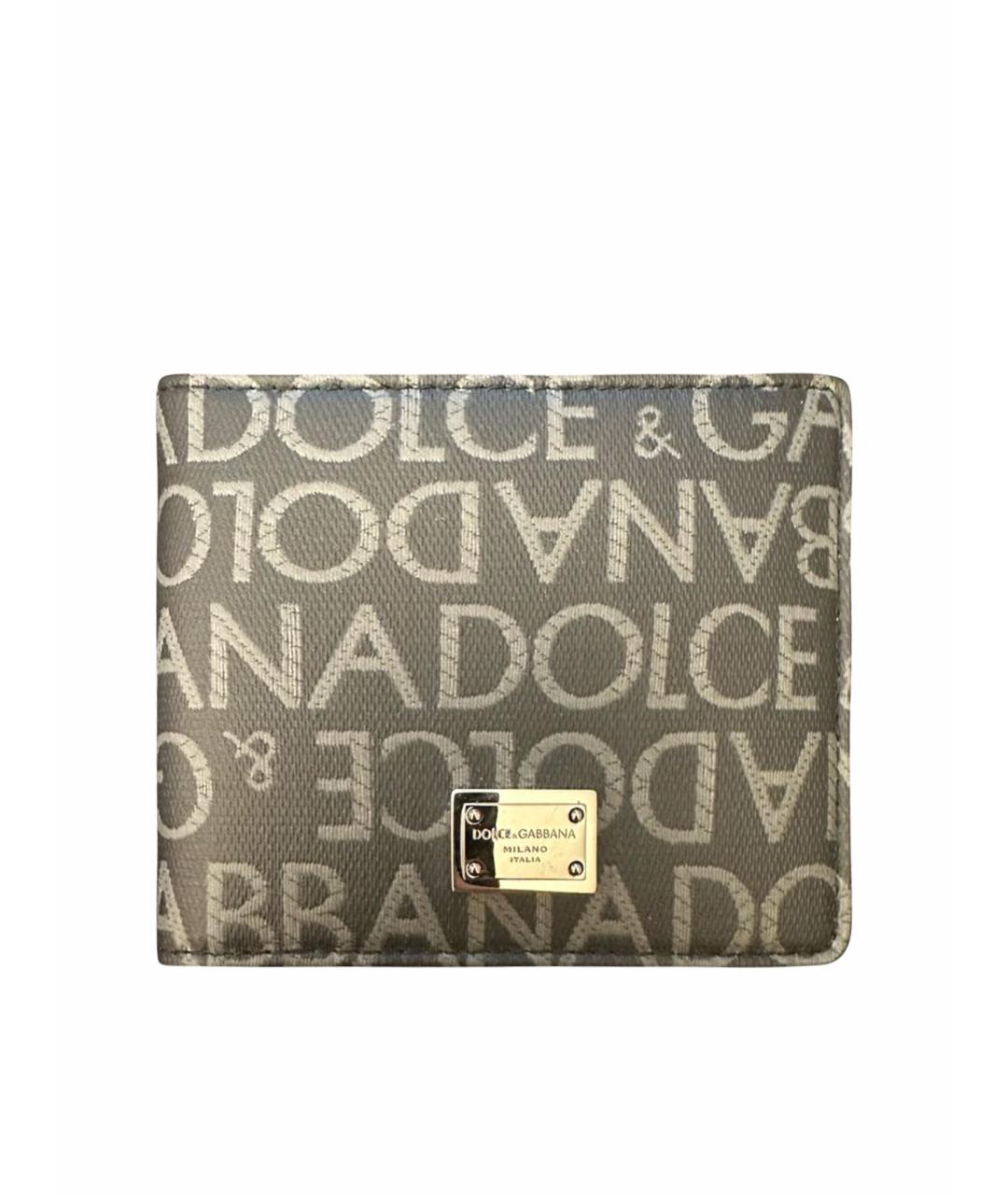 DOLCE&GABBANA Серый кожаный кошелек, фото 1
