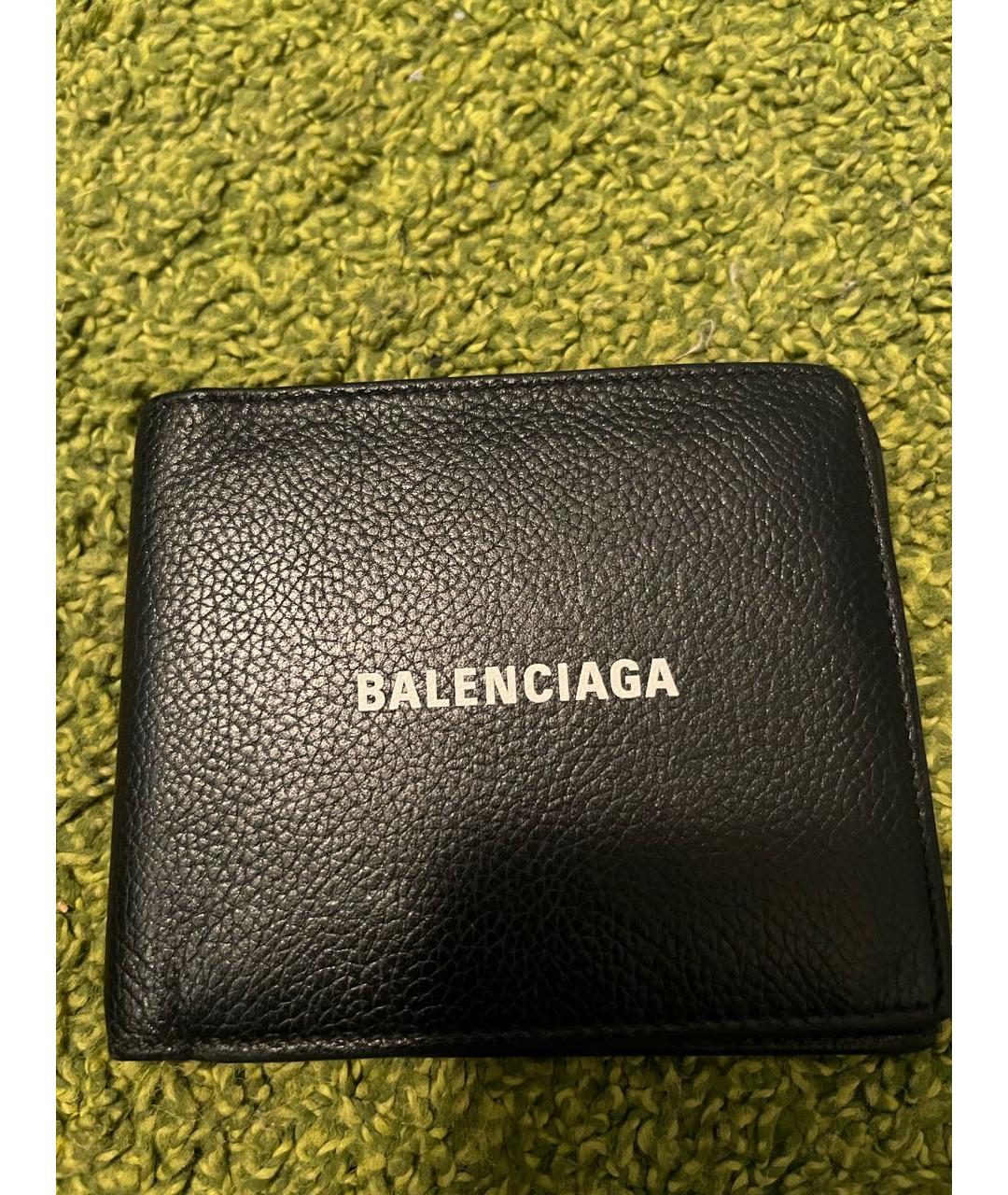 BALENCIAGA Черный кожаный кошелек, фото 5