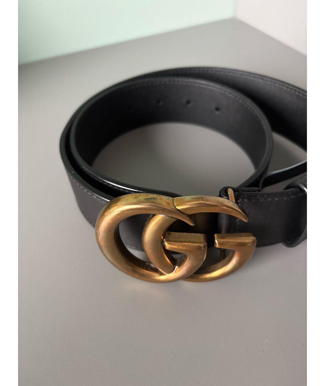 GUCCI Черный кожаный ремень, фото 4