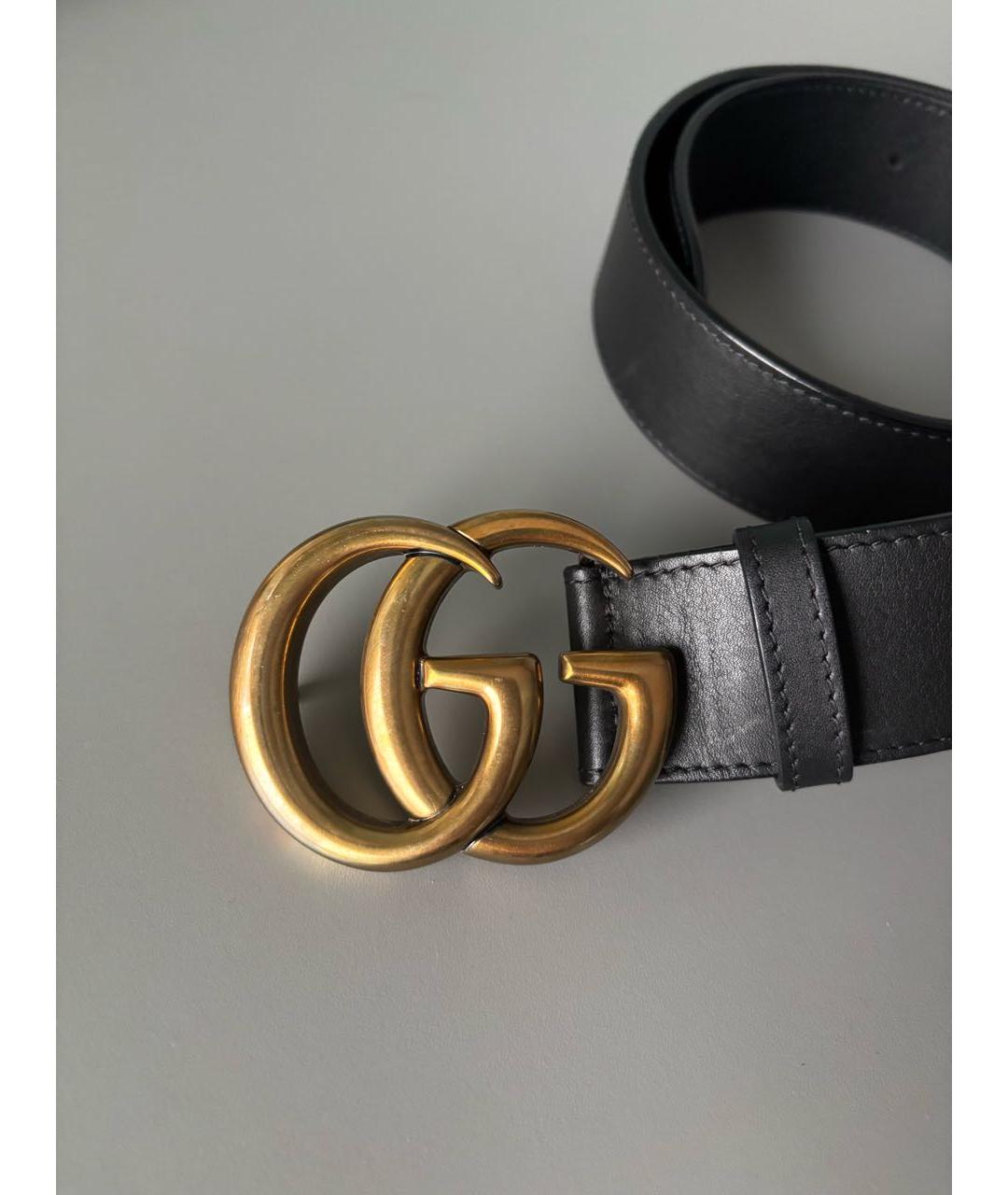 GUCCI Черный кожаный ремень, фото 2