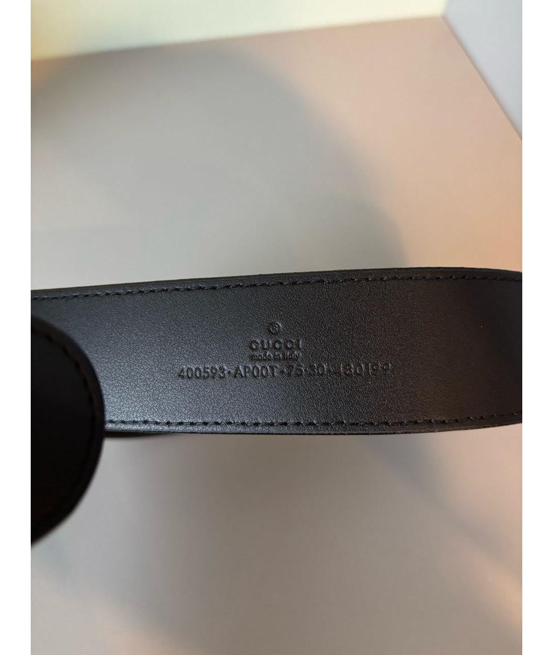 GUCCI Черный кожаный ремень, фото 3