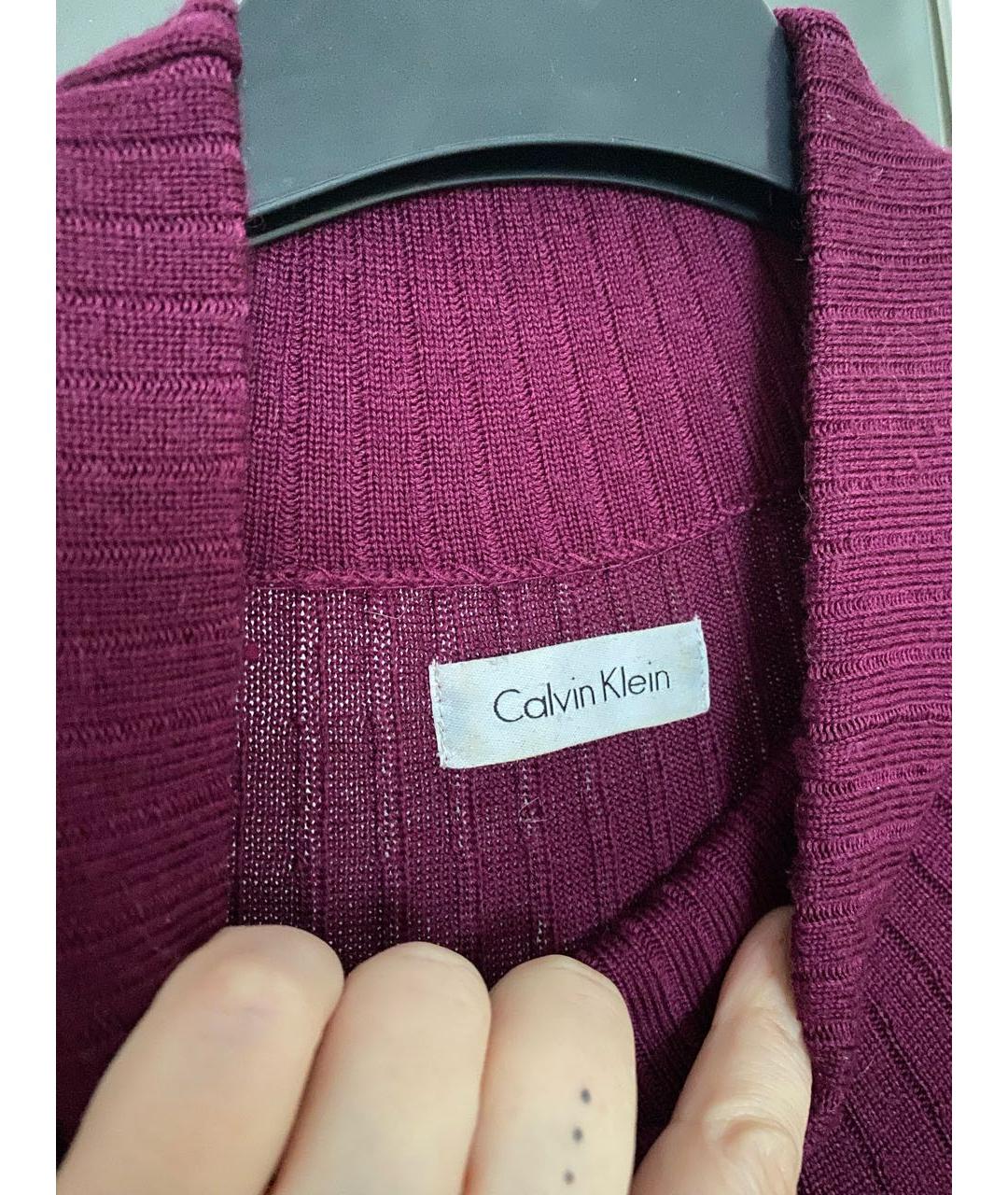 CALVIN KLEIN Фуксия шерстяное повседневное платье, фото 3