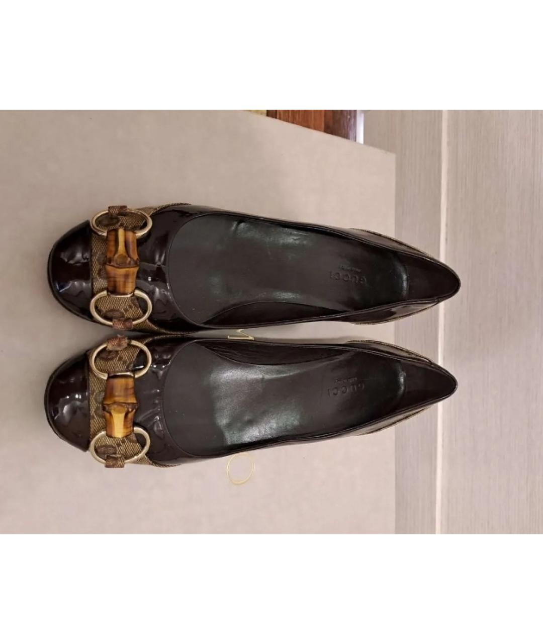 GUCCI Коричневые балетки, фото 4