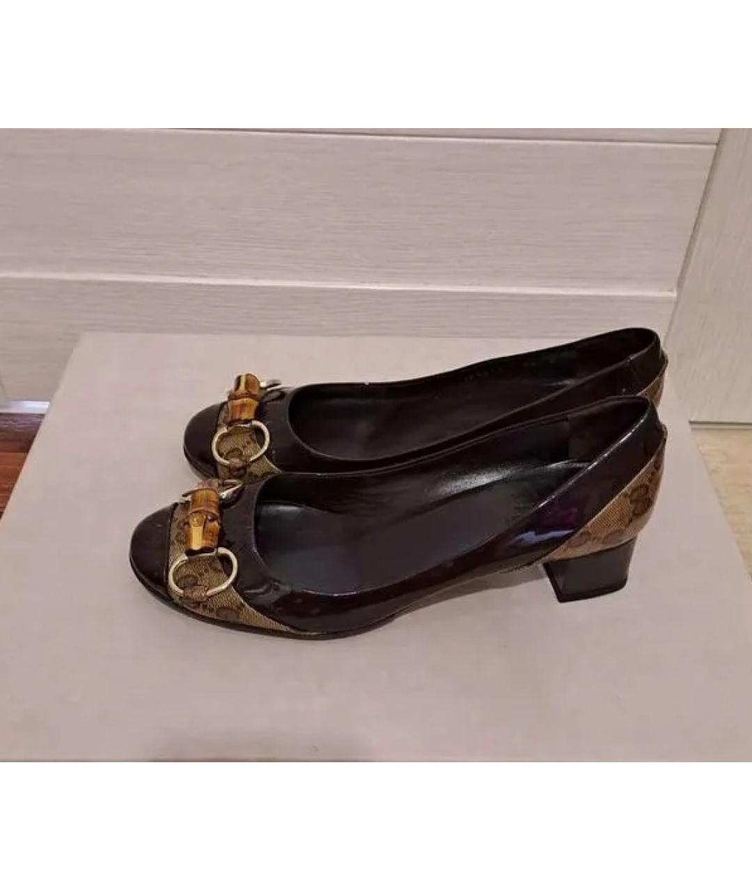 GUCCI Коричневые балетки, фото 3