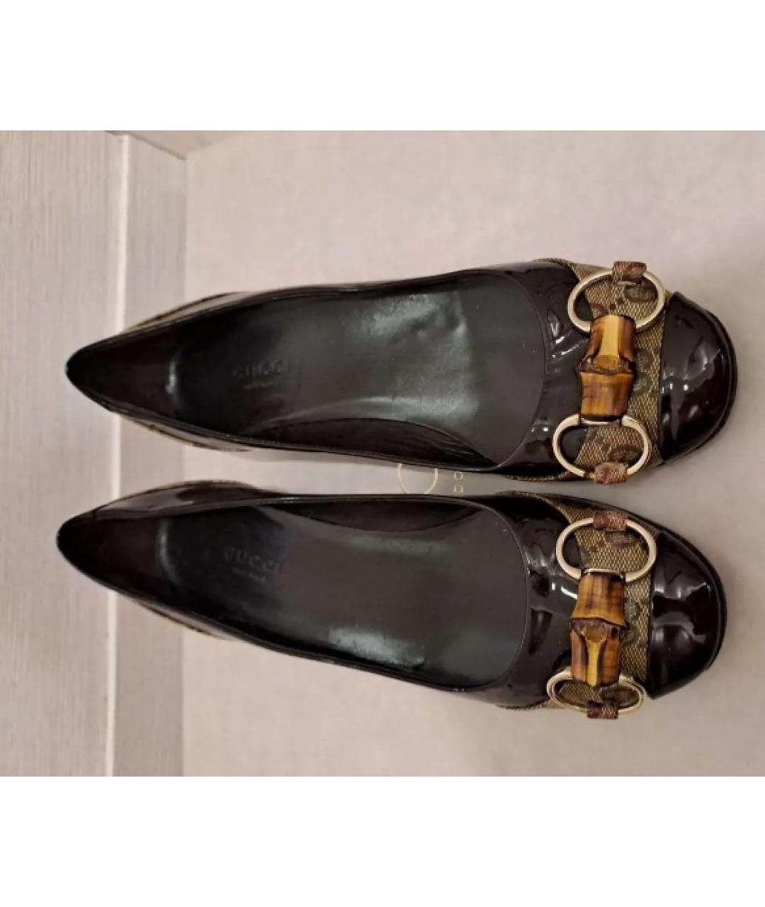 GUCCI Коричневые балетки, фото 6