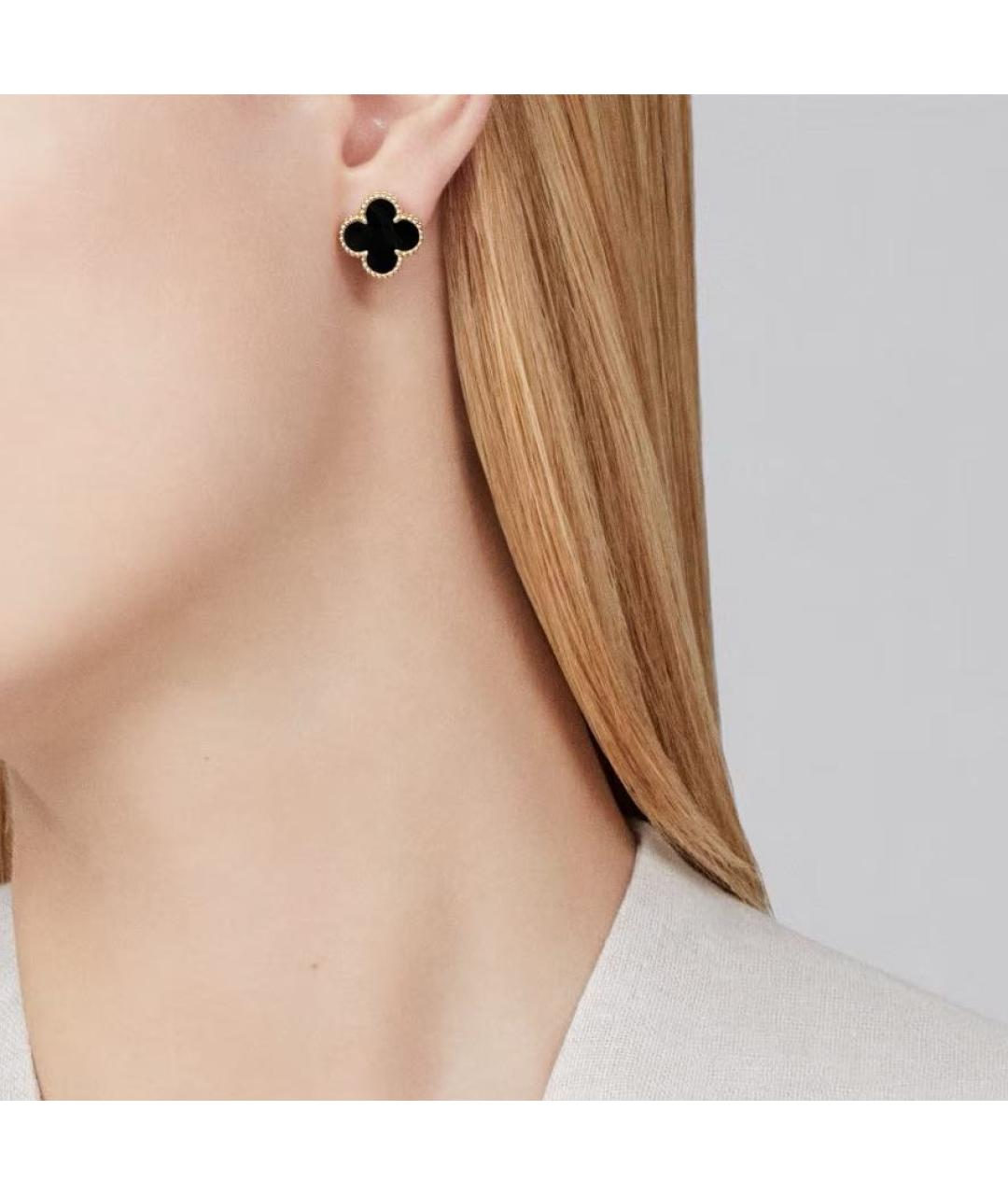 VAN CLEEF & ARPELS Черные серьги из желтого золота, фото 2