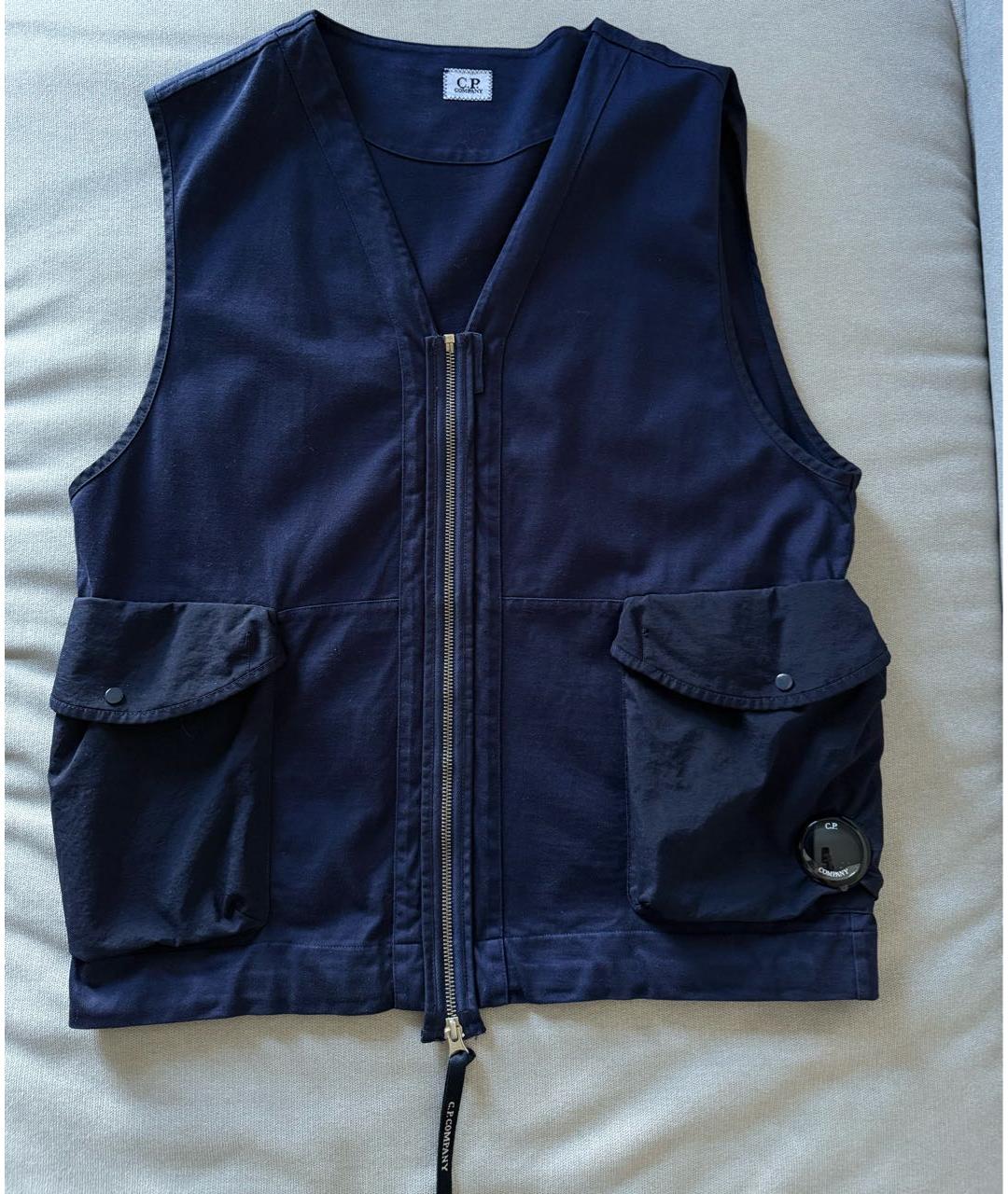 CP COMPANY Темно-синий хлопковый жилет, фото 4
