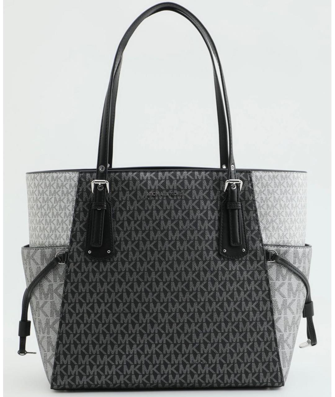 MICHAEL KORS Антрацитовая кожаная сумка тоут, фото 5