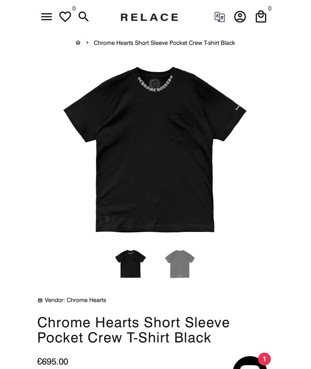 CHROME HEARTS Черная хлопковая футболка, фото 3