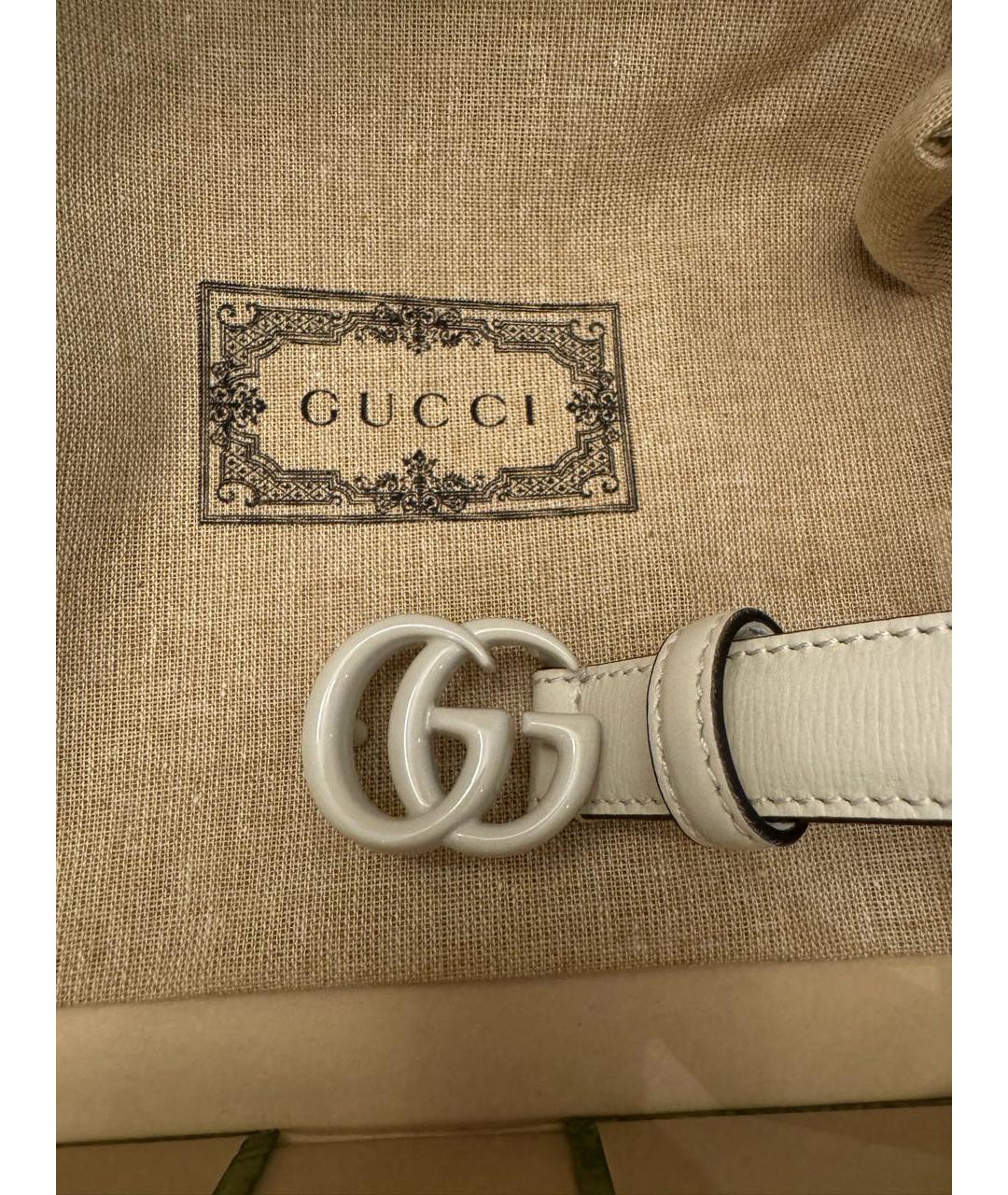 GUCCI Белый кожаный ремень, фото 4