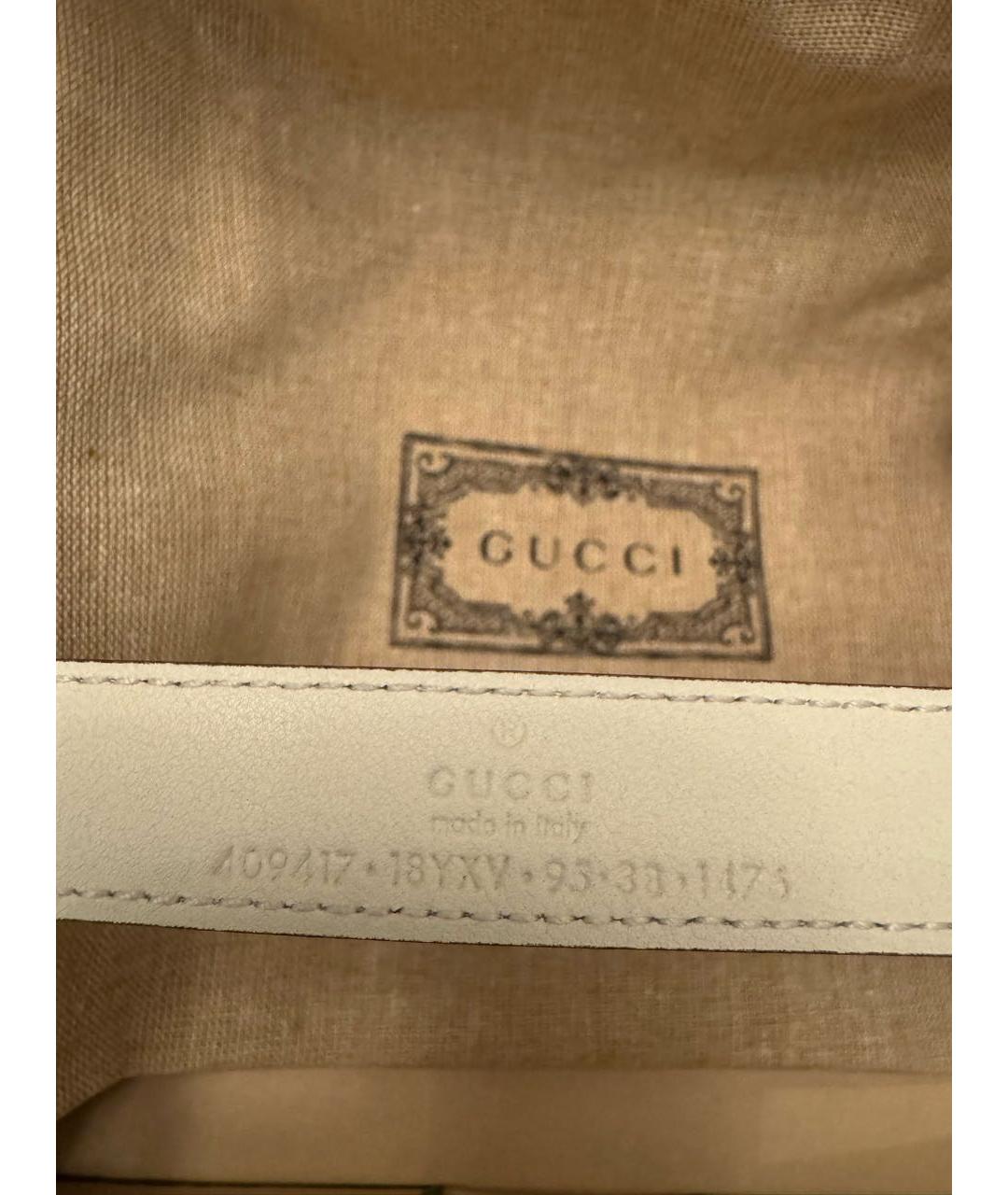 GUCCI Белый кожаный ремень, фото 3