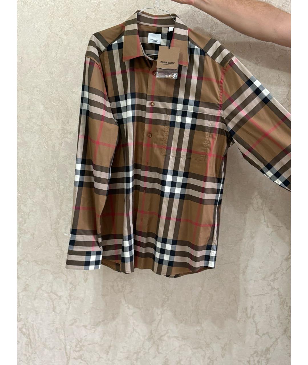 BURBERRY Коричневая хлопковая кэжуал рубашка, фото 2