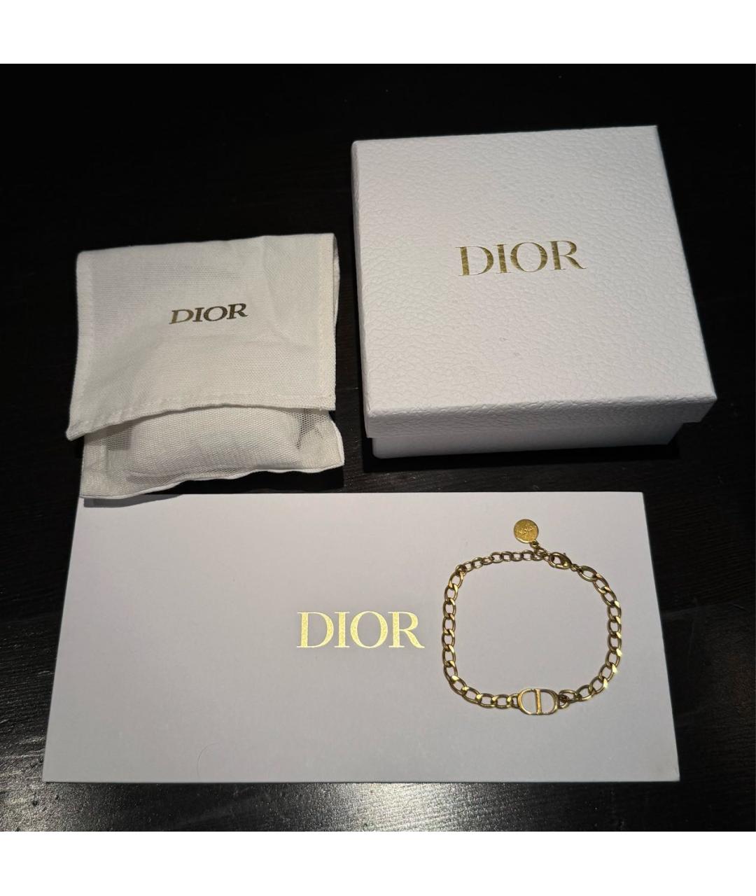 CHRISTIAN DIOR Золотой металлический браслет, фото 3