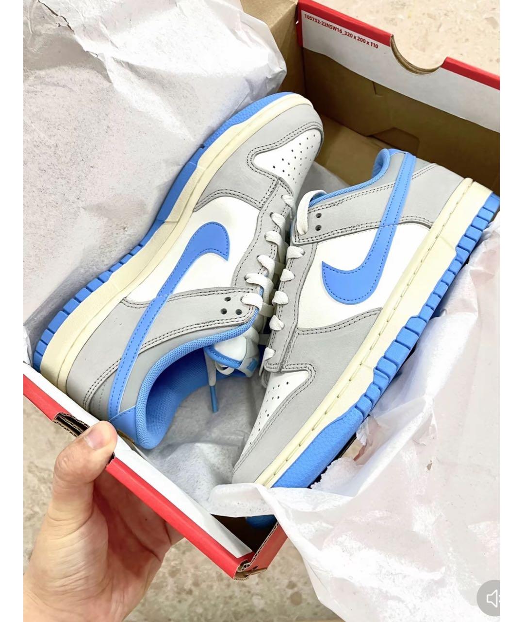 NIKE Голубые кожаные кроссовки, фото 6