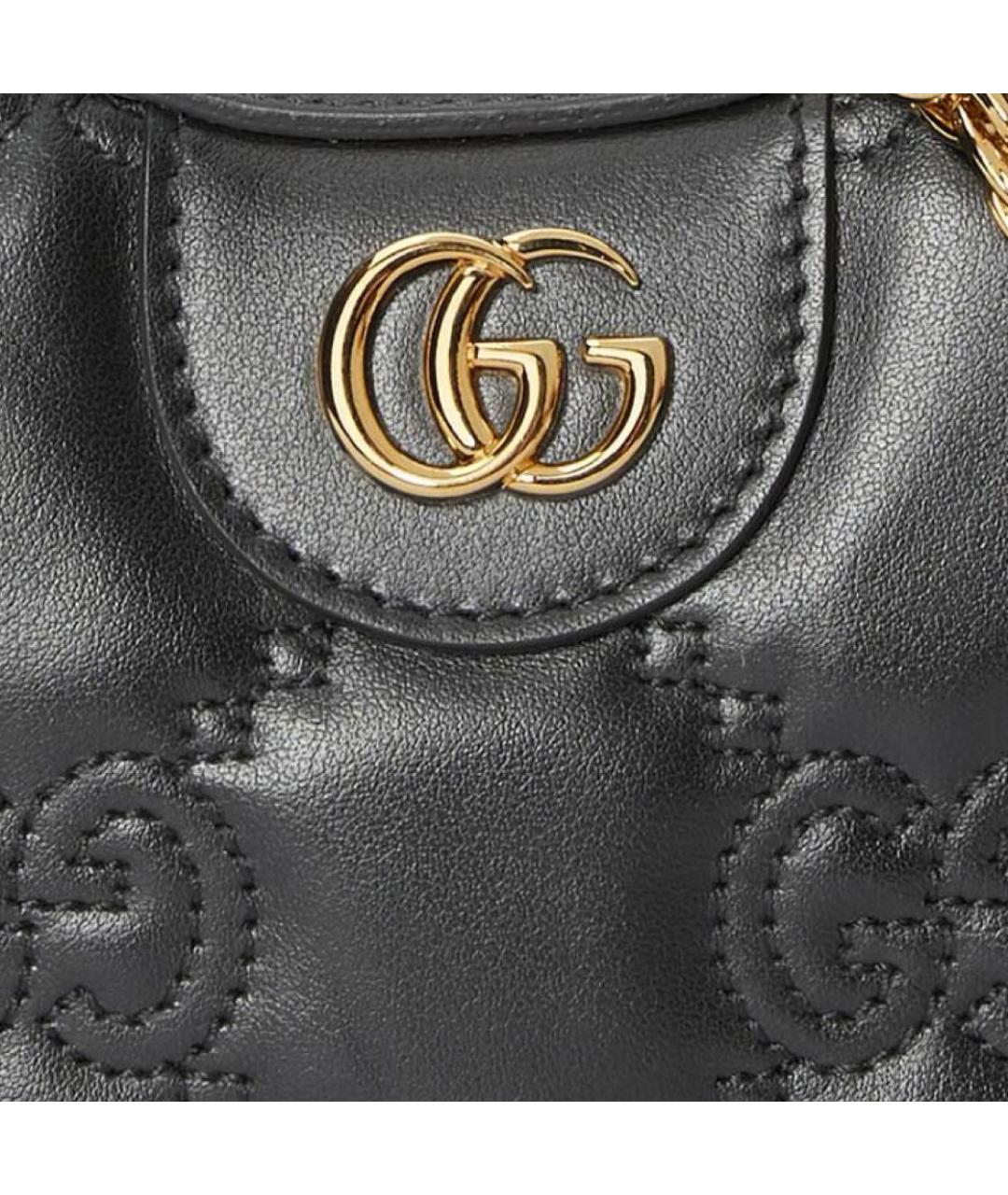 GUCCI Черная кожаная сумка через плечо, фото 5