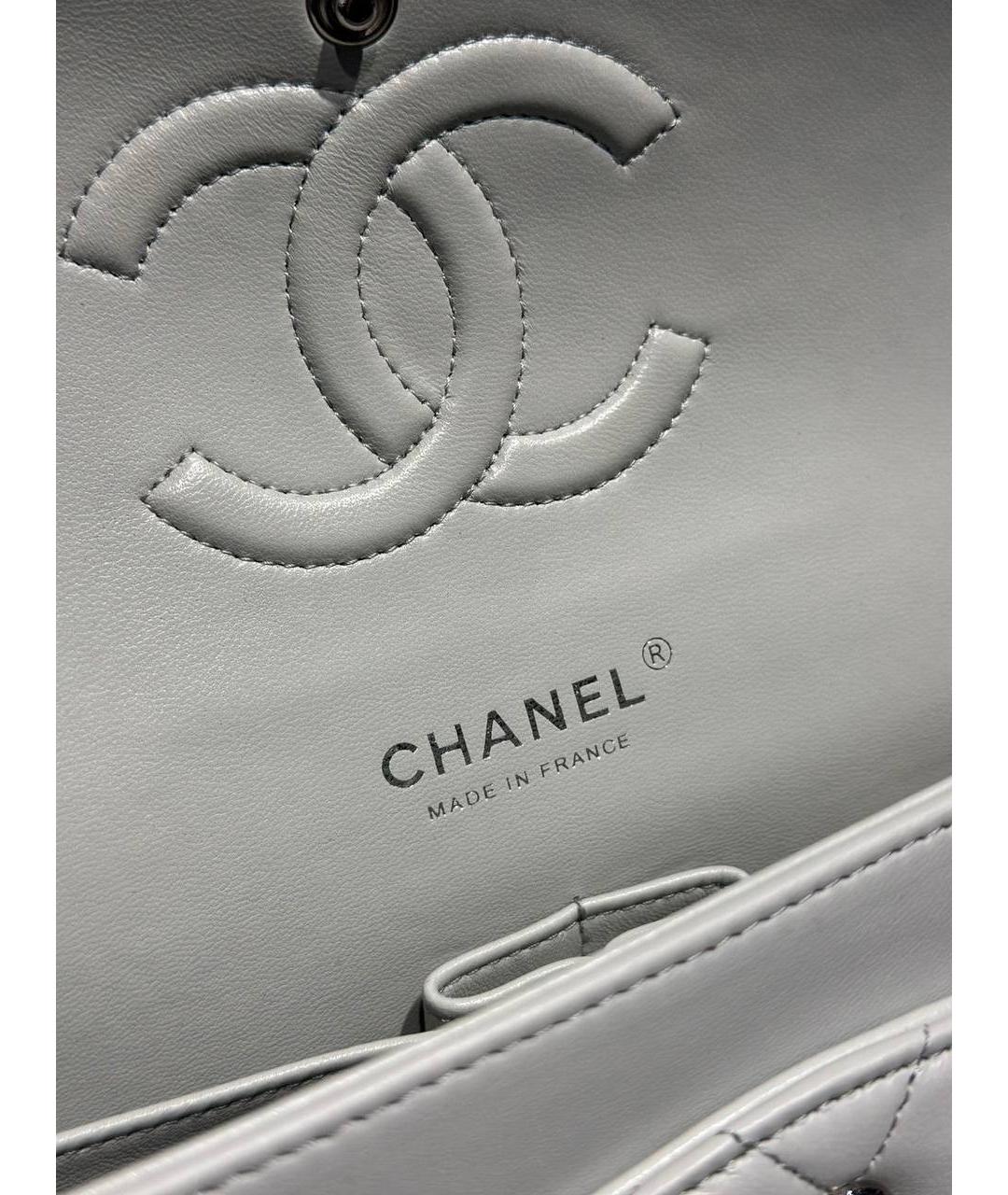 CHANEL Серая кожаная сумка через плечо, фото 6