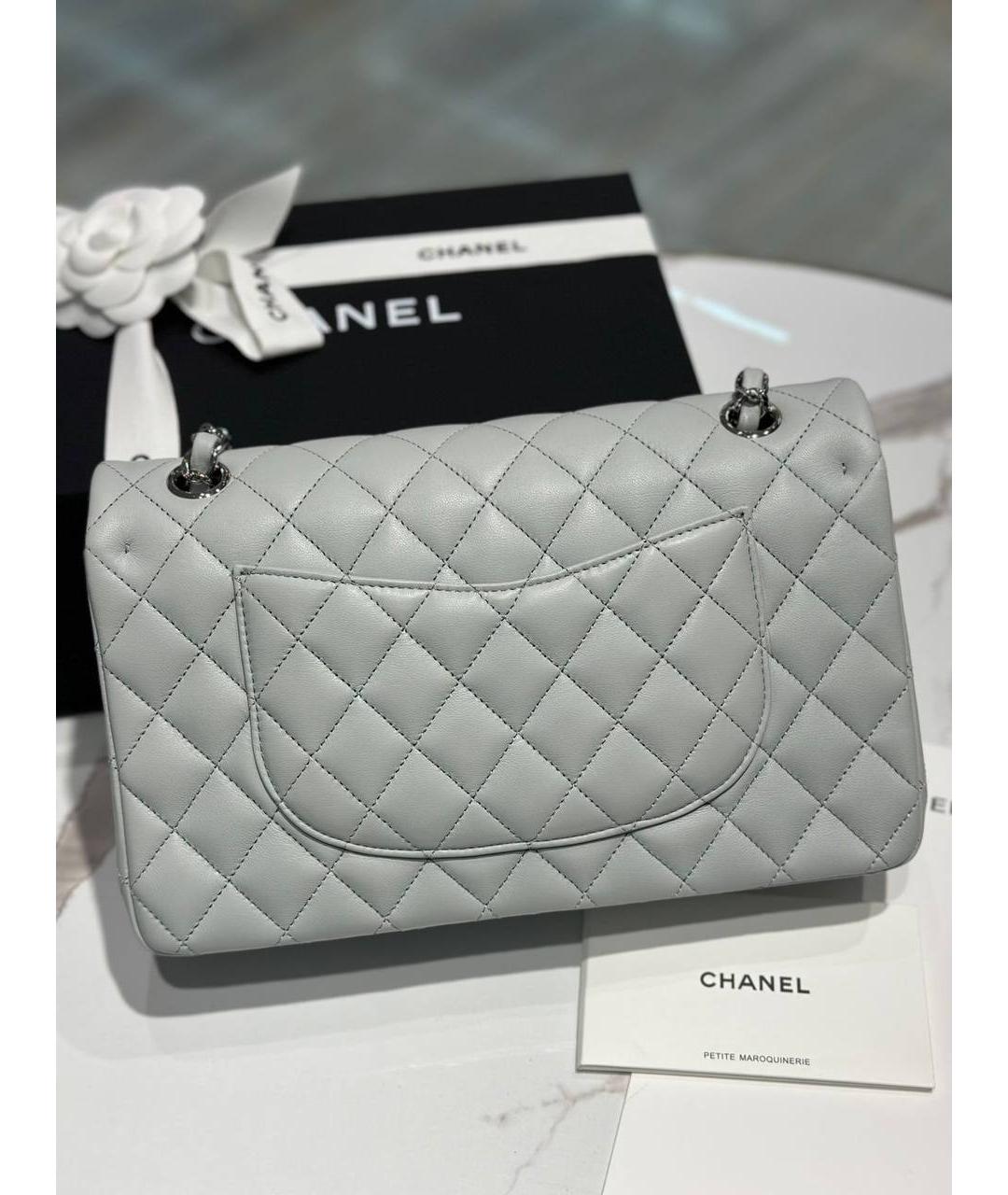 CHANEL Серая кожаная сумка через плечо, фото 3