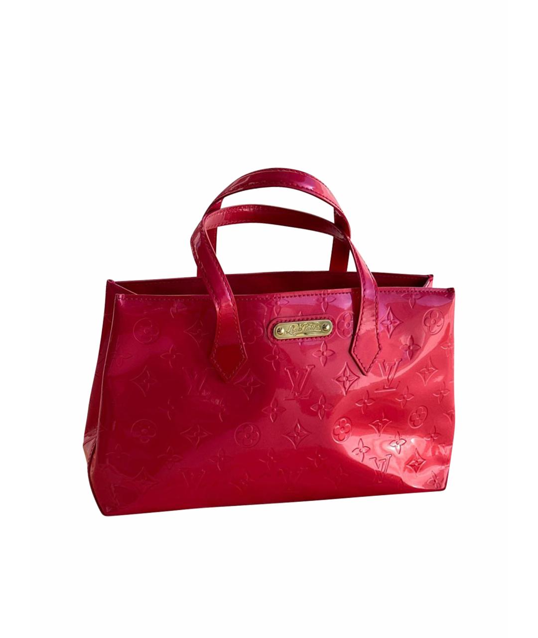 LOUIS VUITTON Красная сумка с короткими ручками из лакированной кожи, фото 1