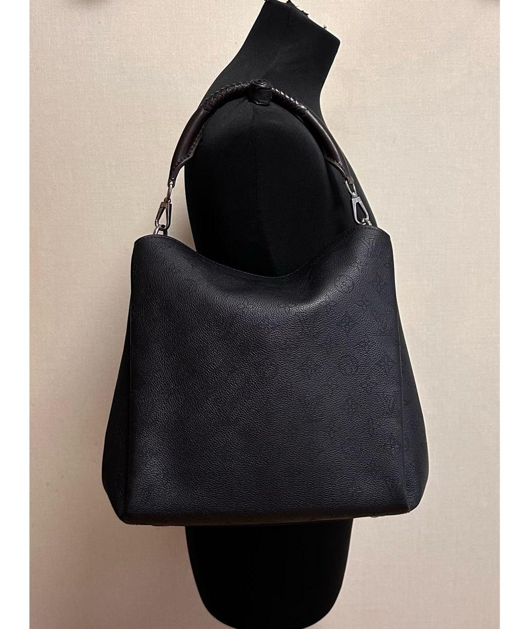 LOUIS VUITTON Черная кожаная сумка тоут, фото 8