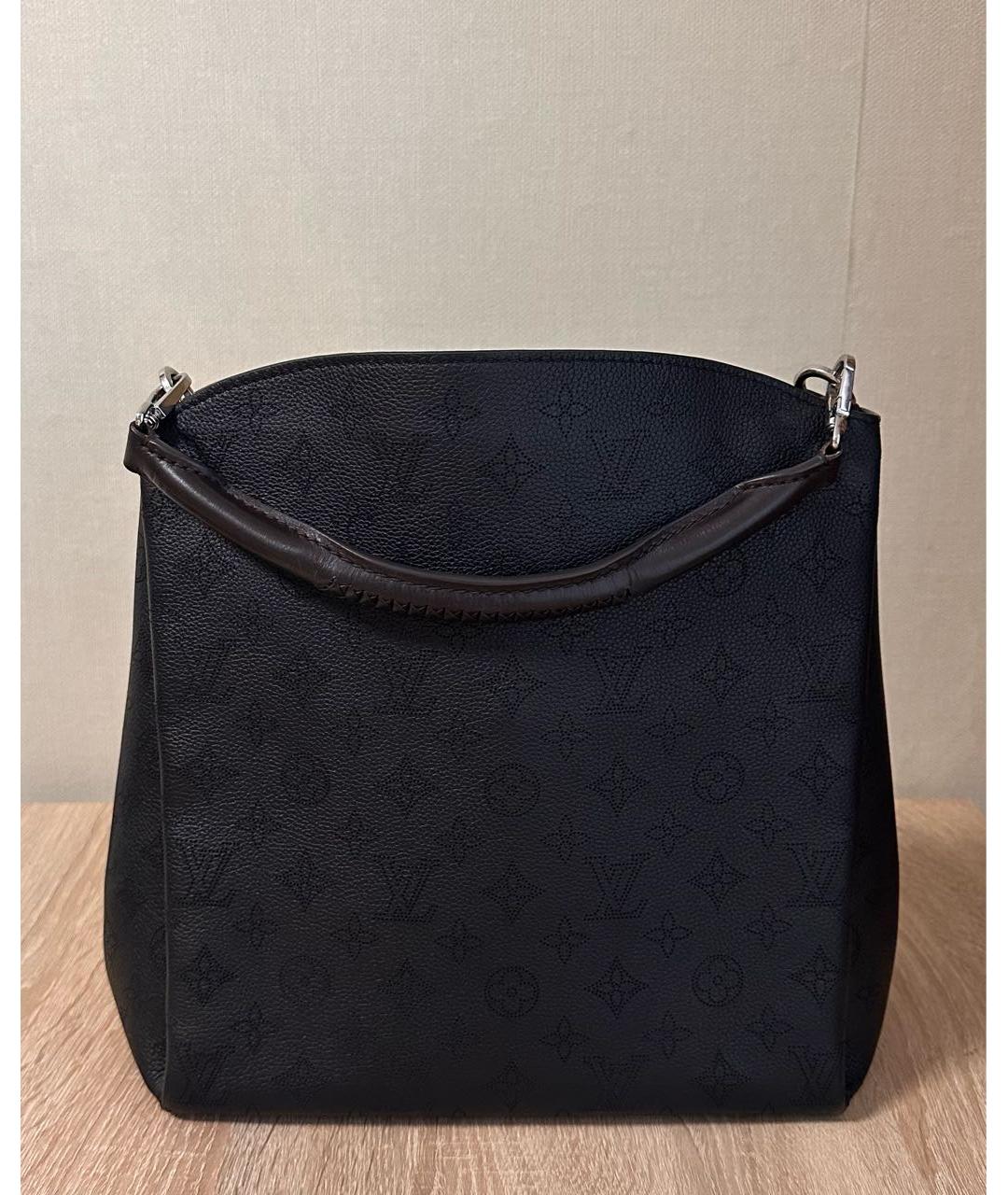 LOUIS VUITTON Черная кожаная сумка тоут, фото 9