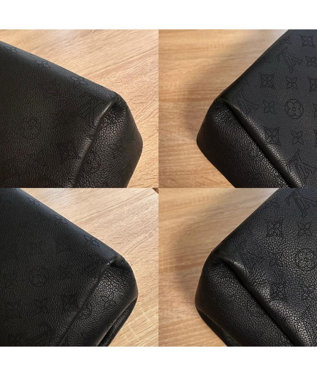 LOUIS VUITTON Черная кожаная сумка тоут, фото 5