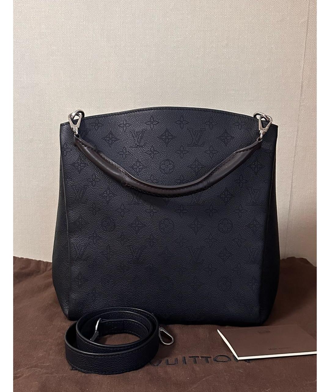 LOUIS VUITTON Черная кожаная сумка тоут, фото 2