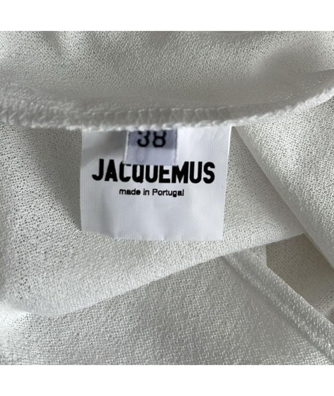 JACQUEMUS Белое коктейльное платье, фото 4