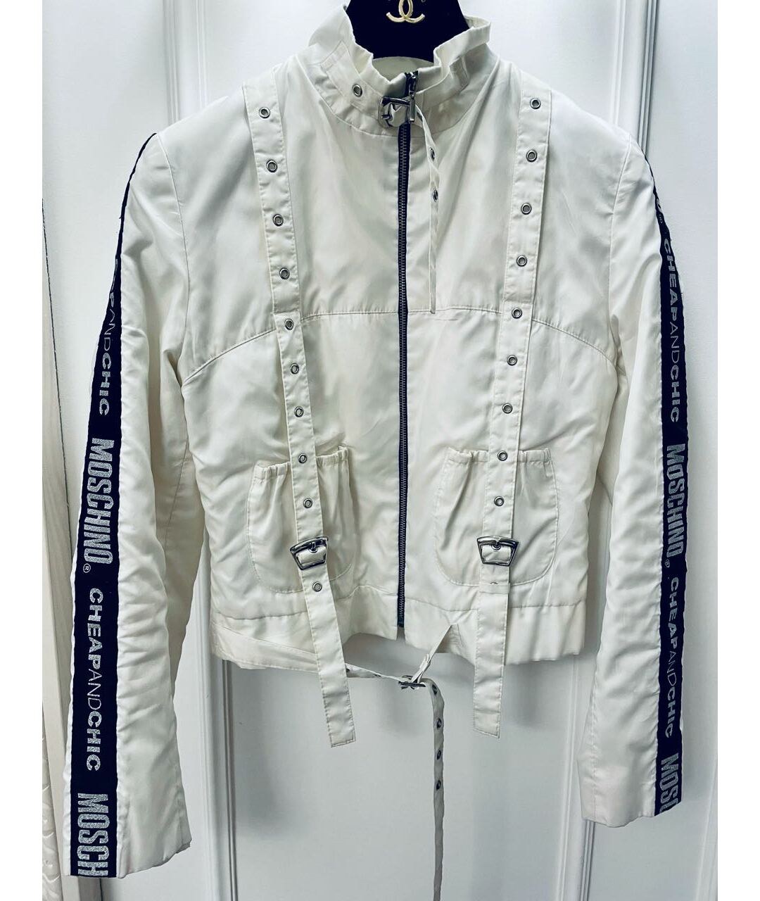 MOSCHINO Белая полиэстеровая куртка, фото 5