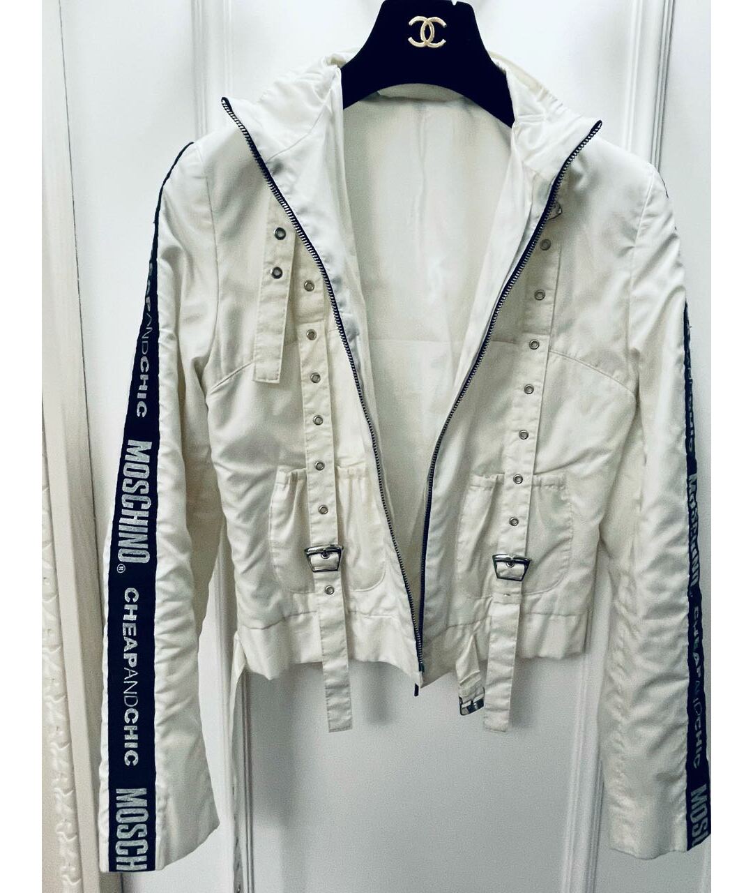 MOSCHINO Белая полиэстеровая куртка, фото 4